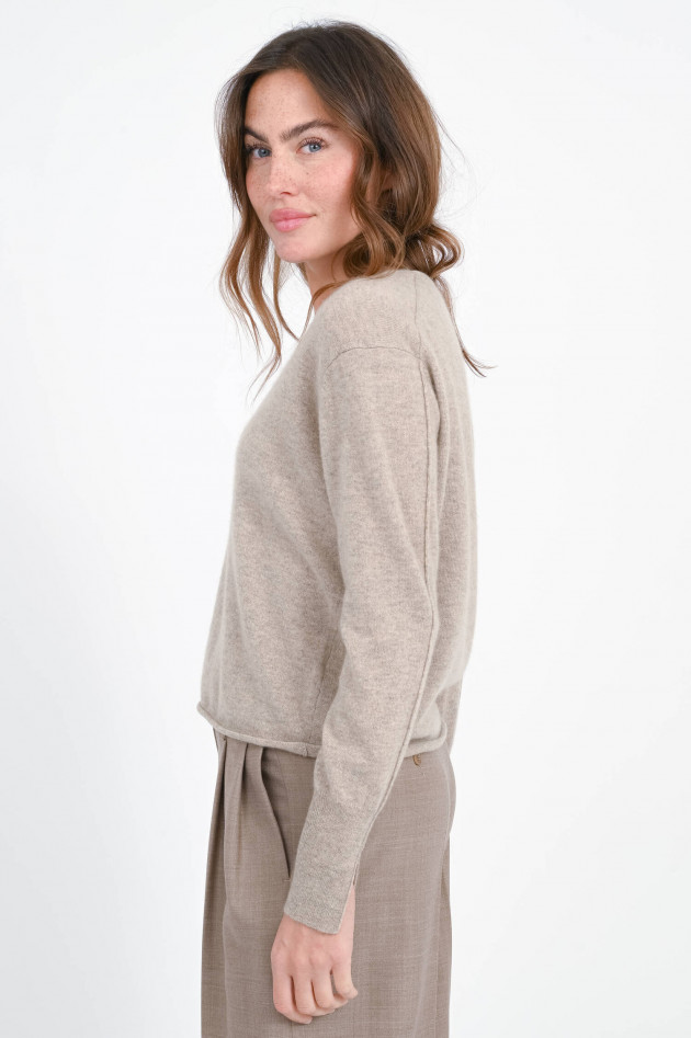 1868 Cashmere-Pullover mit V-Neck in Grayscale