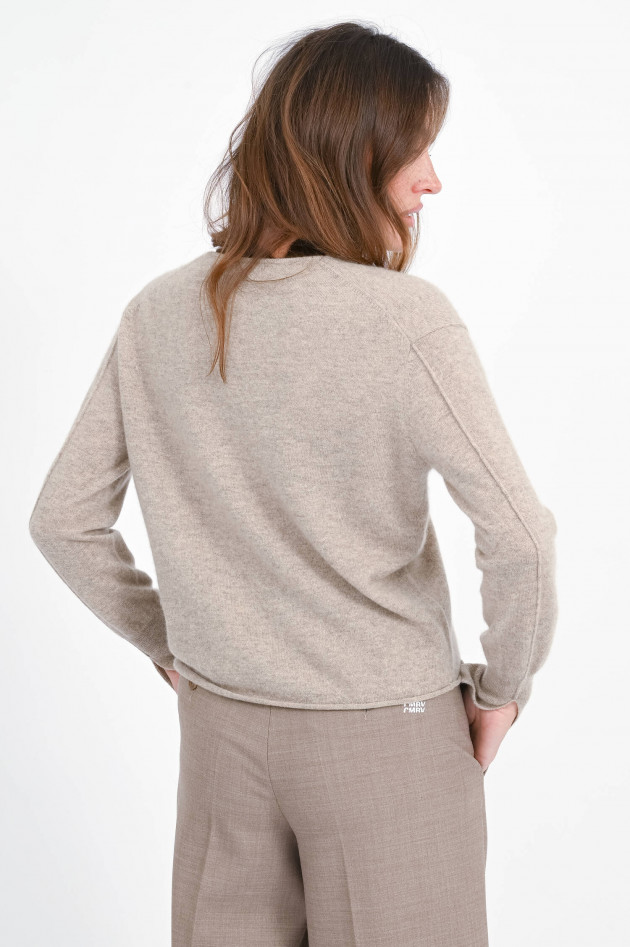1868 Cashmere-Pullover mit V-Neck in Grayscale