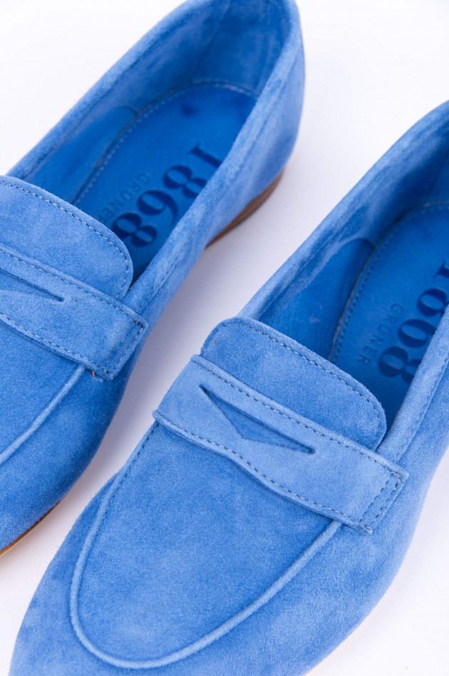 1868 Loafer aus Veloursleder in Blau