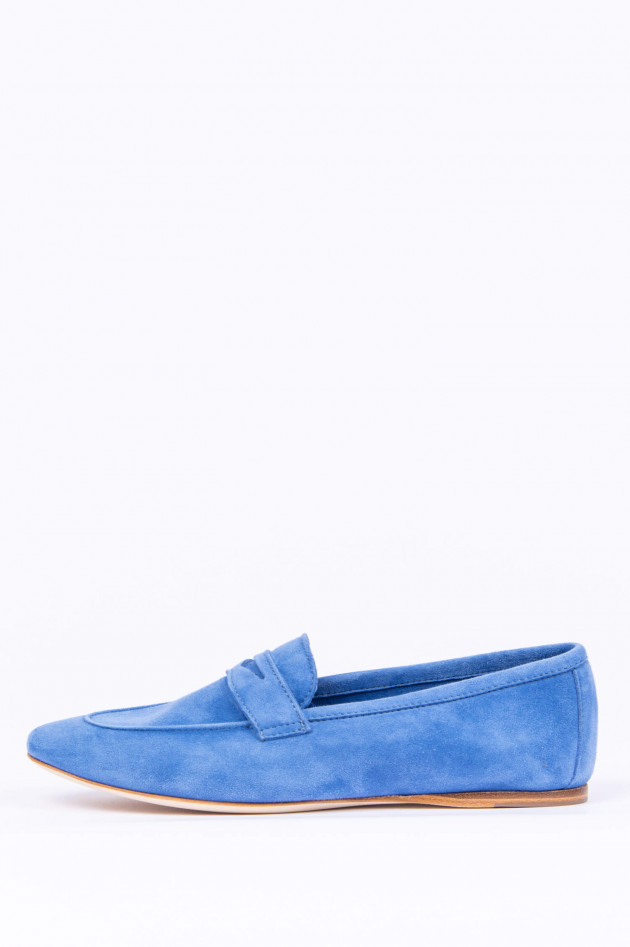 1868 Loafer aus Veloursleder in Blau