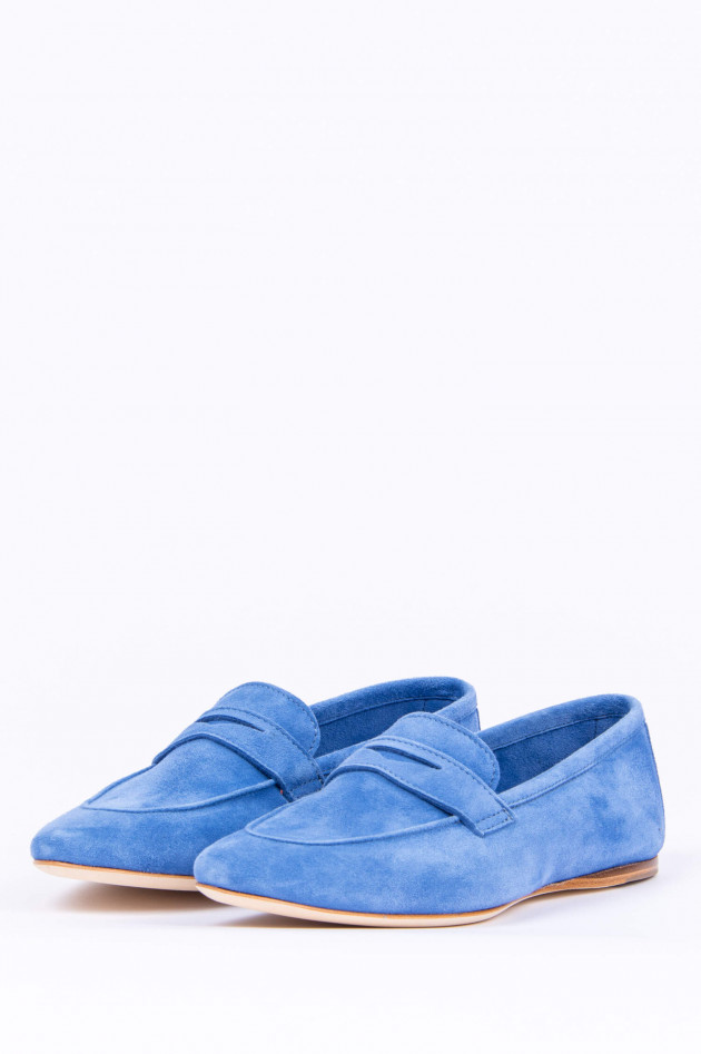 1868 Loafer aus Veloursleder in Blau