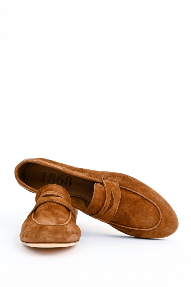 1868 Loafer aus Veloursleder in Cognac