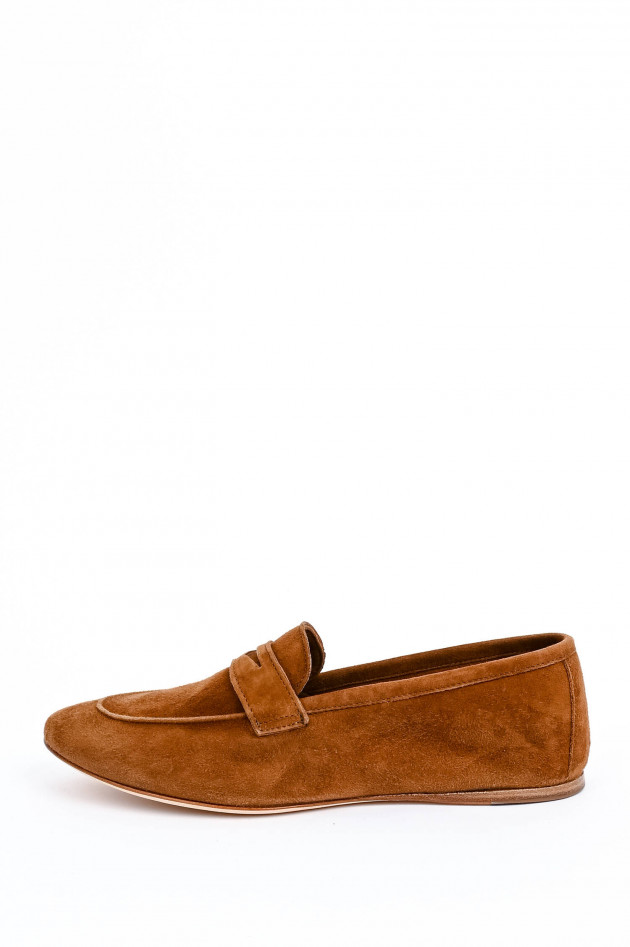 1868 Loafer aus Veloursleder in Cognac