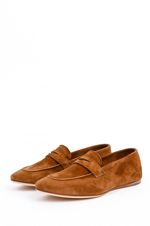 1868 Loafer aus Veloursleder in Cognac