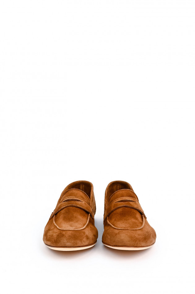 1868 Loafer aus Veloursleder in Cognac