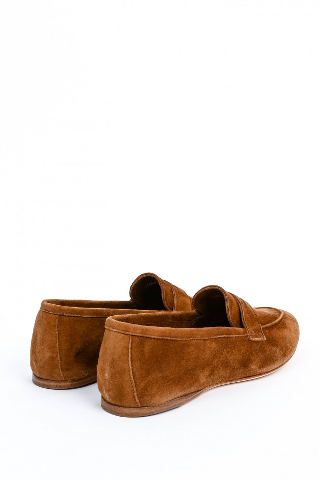 1868 Loafer aus Veloursleder in Cognac