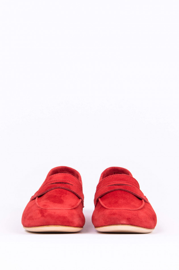 1868 Loafer aus Veloursleder in Rot