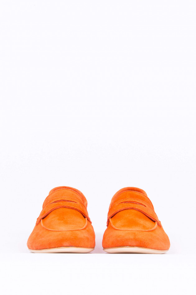 1868 Loafer aus Veloursleder in Orange