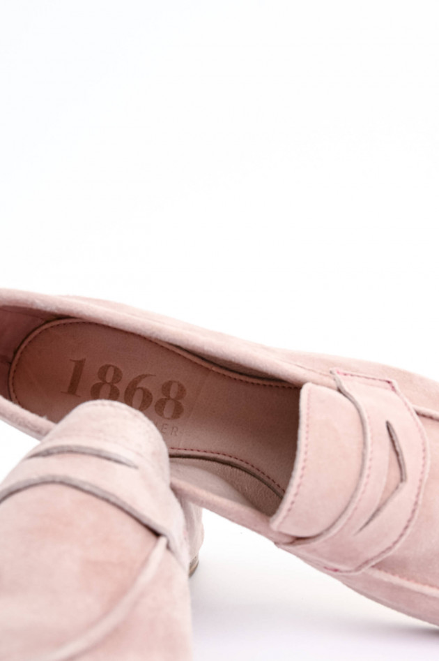 1868 Loafer aus Veloursleder in Rose