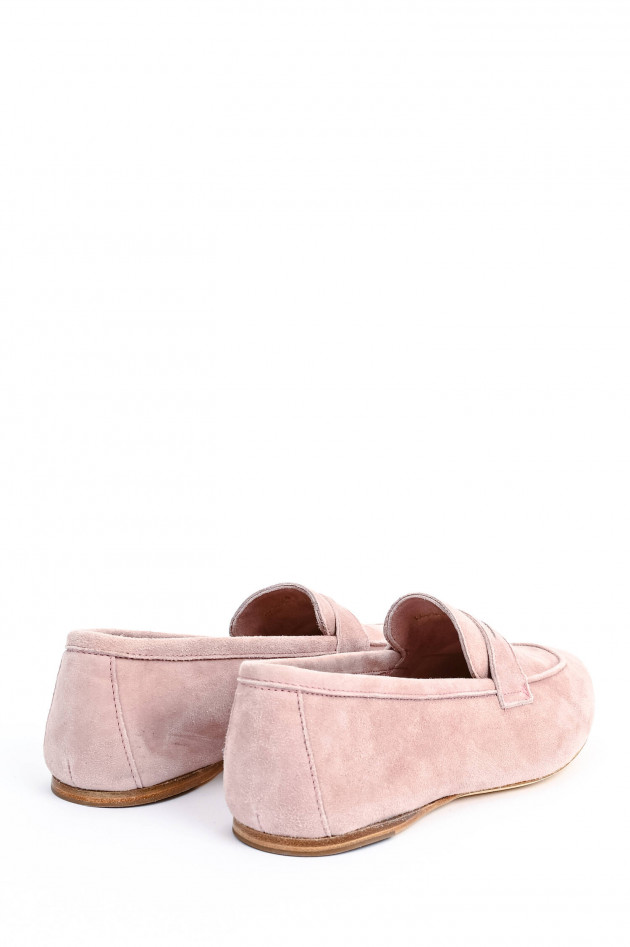 1868 Loafer aus Veloursleder in Rose