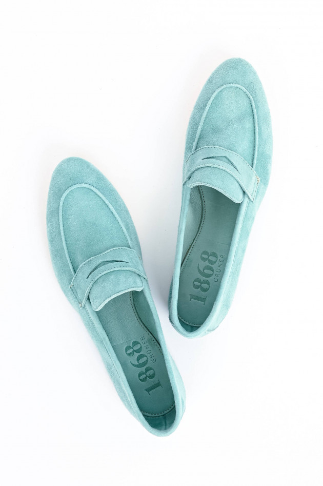 1868 Loafer aus Veloursleder in Mint