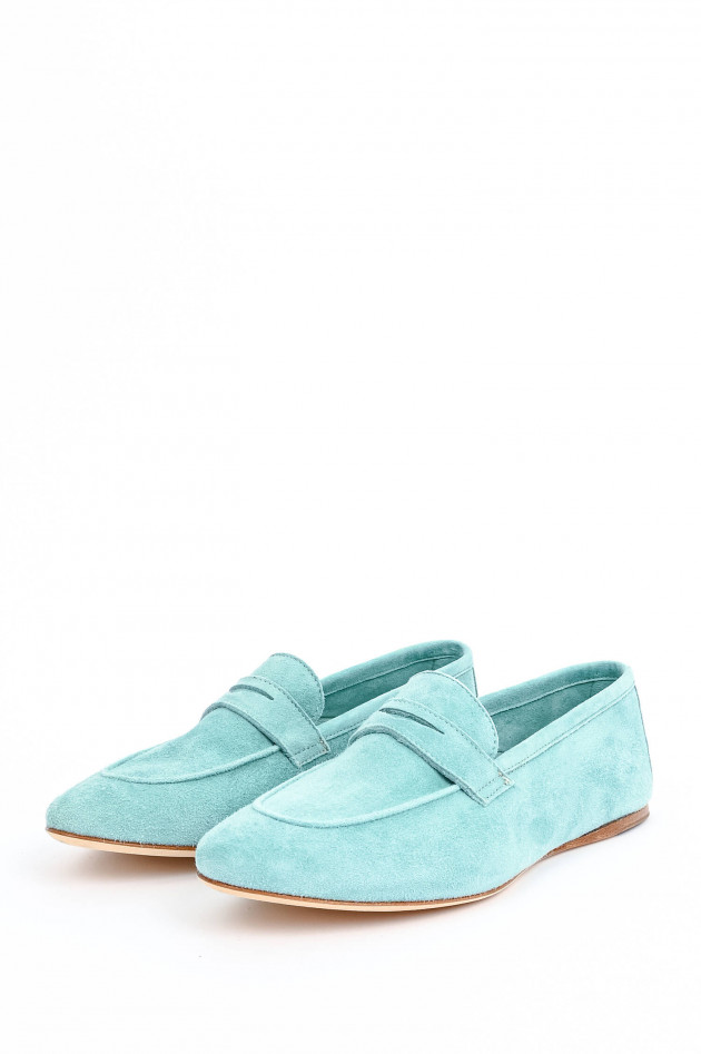 1868 Loafer aus Veloursleder in Mint