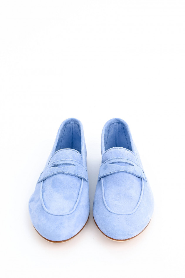 1868 Loafer aus Veloursleder in Hellblau