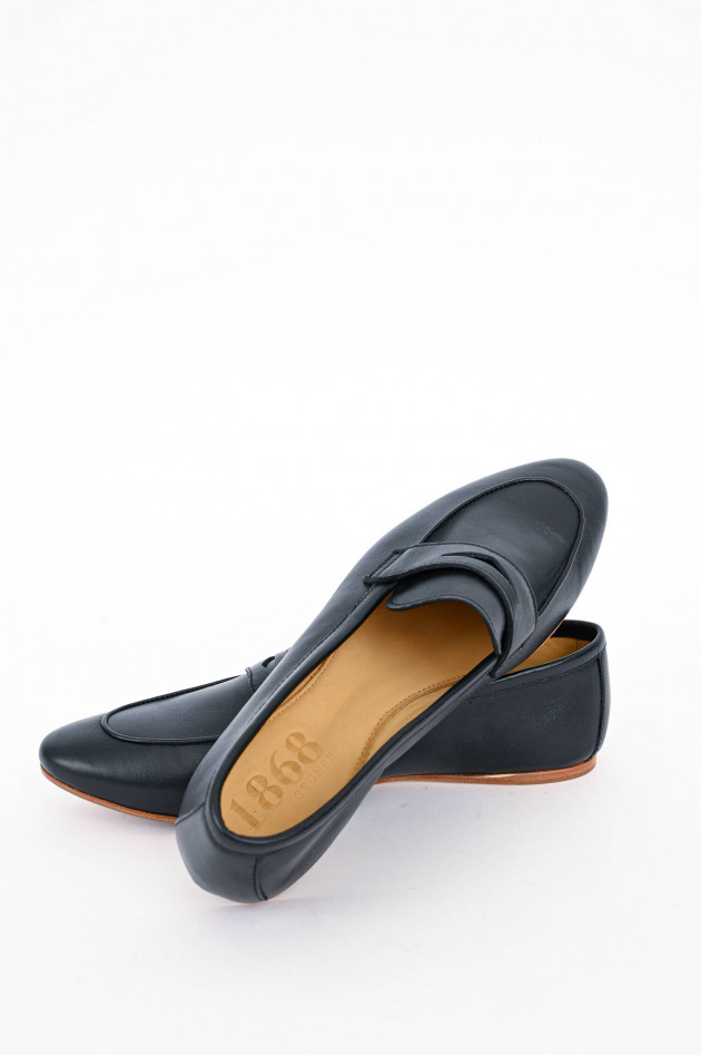 1868 Glattleder-Loafer in Schwarz