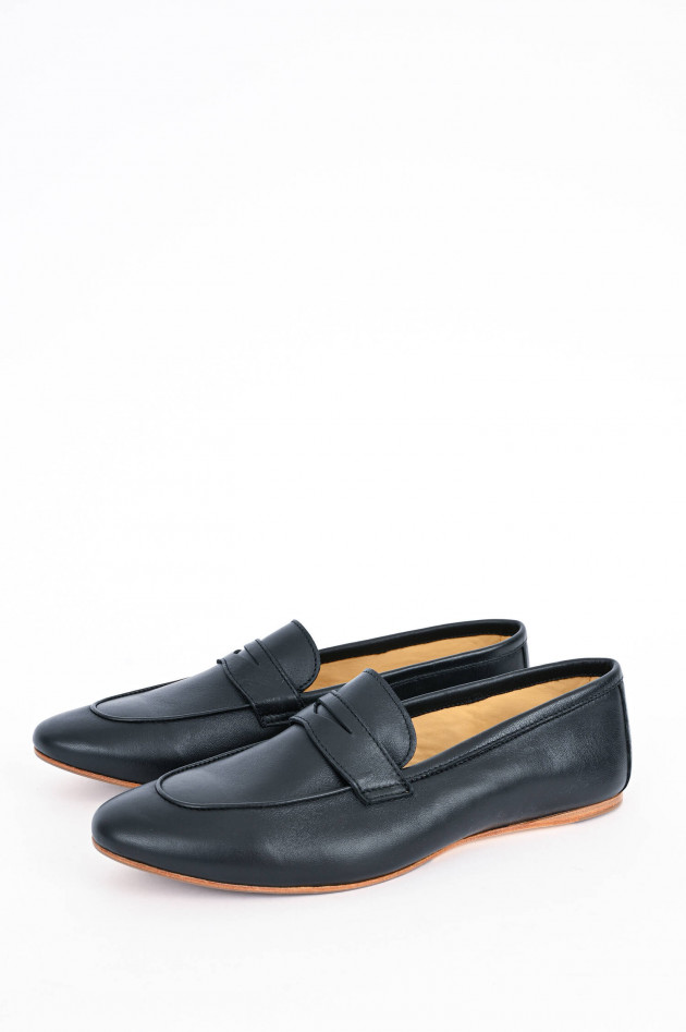 1868 Glattleder-Loafer in Schwarz