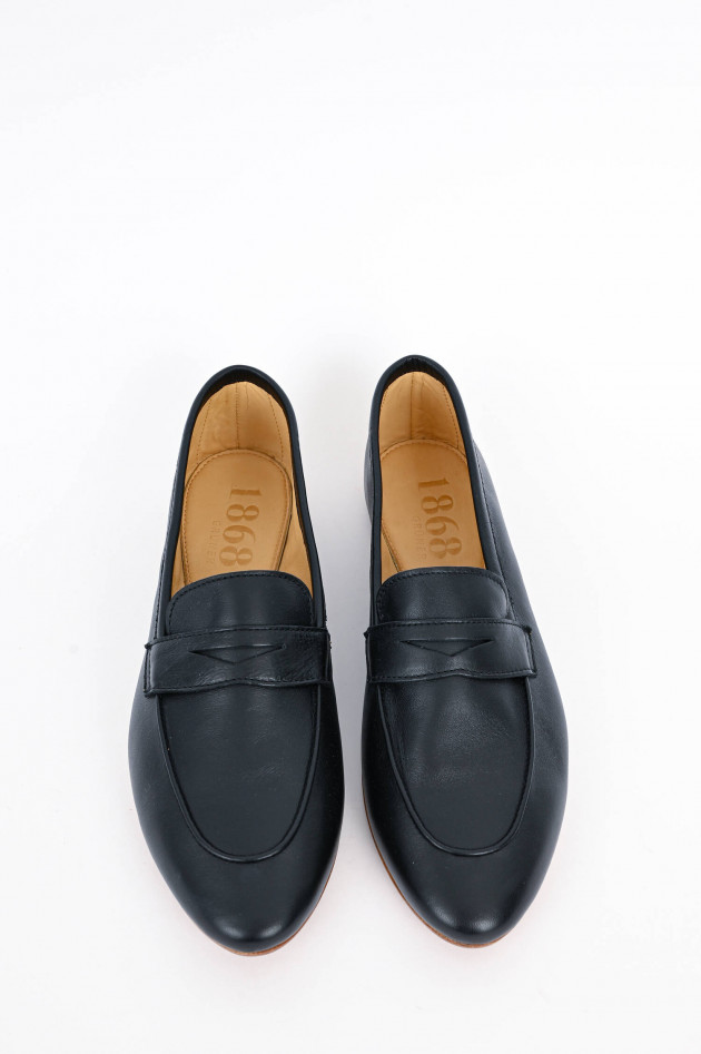 1868 Glattleder-Loafer in Schwarz