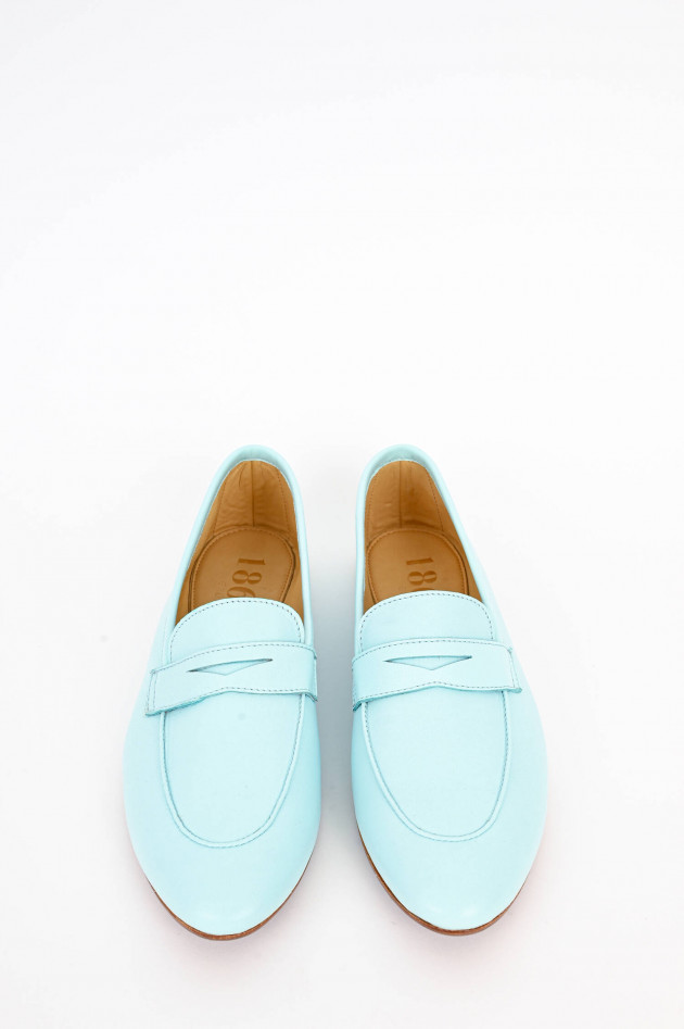 1868 Glattleder-Loafer in Pastell-Türkis