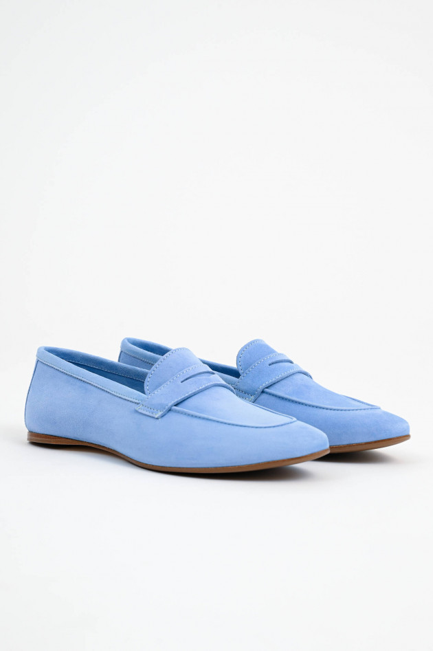 1868 Veloursleder-Loafer in Hellblau