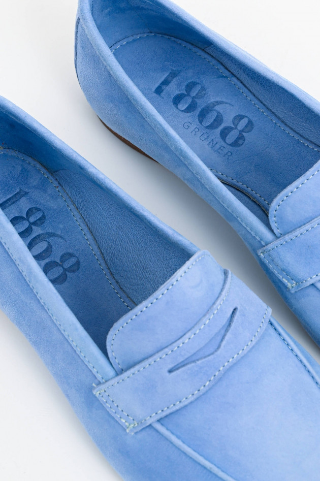 1868 Veloursleder-Loafer in Hellblau