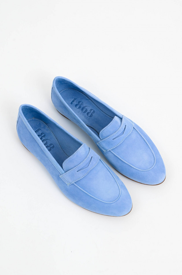 1868 Veloursleder-Loafer in Hellblau