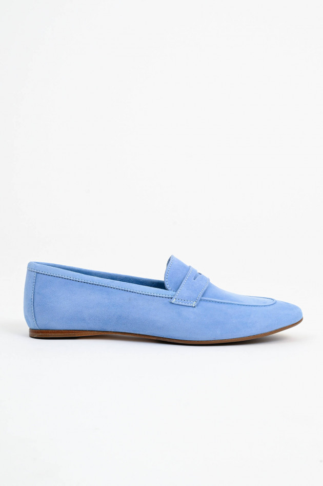 1868 Veloursleder-Loafer in Hellblau