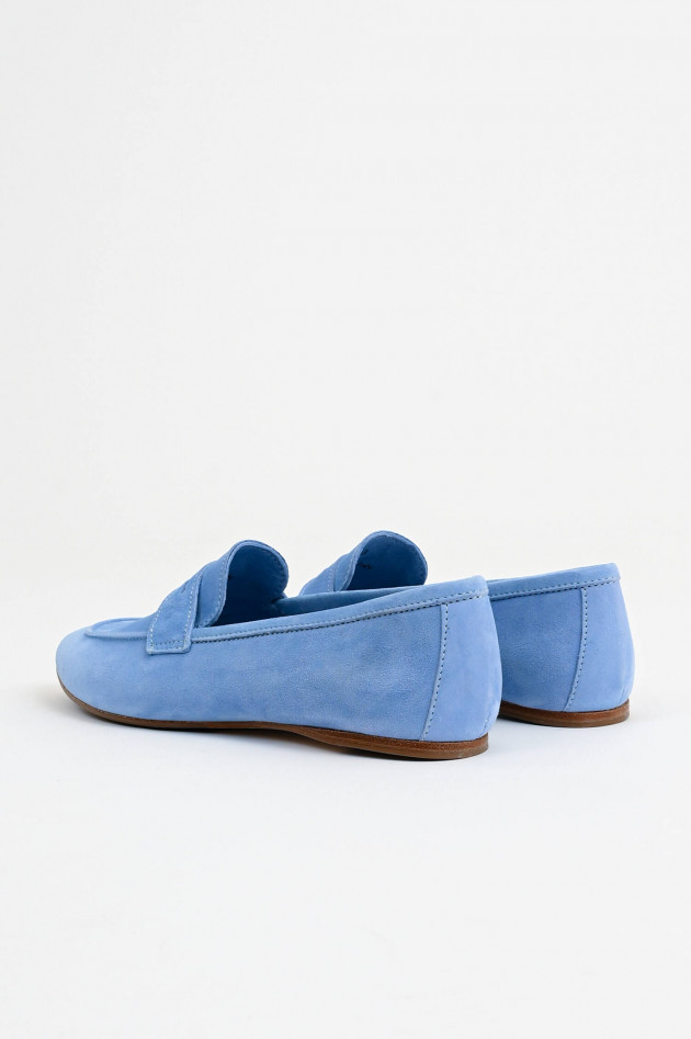 1868 Veloursleder-Loafer in Hellblau