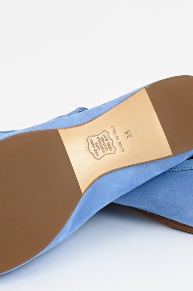 1868 Veloursleder-Loafer in Hellblau