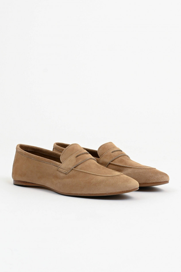 1868 Veloursleder-Loafer in Beige