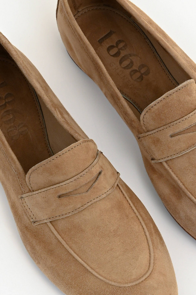 1868 Veloursleder-Loafer in Beige