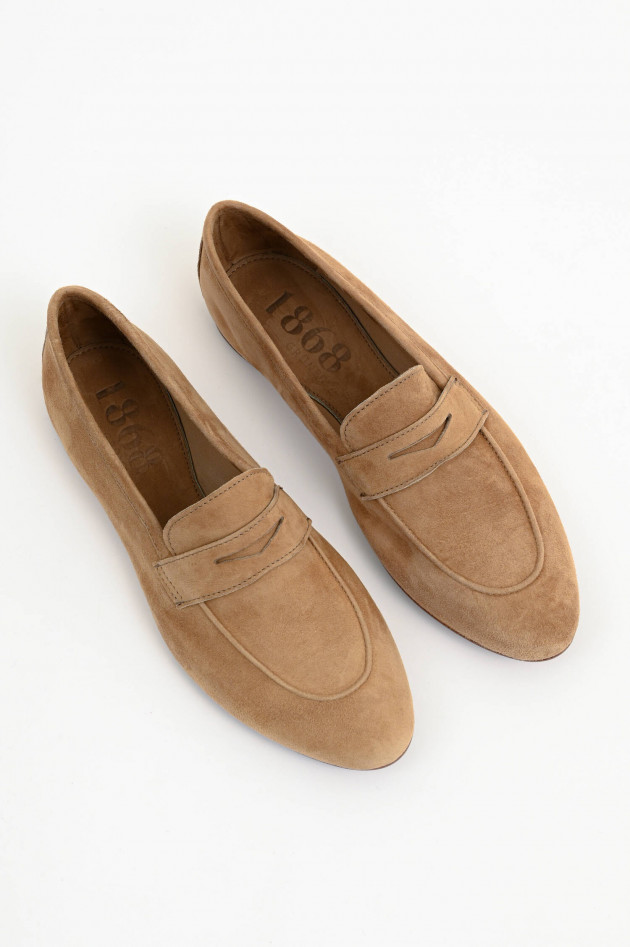 1868 Veloursleder-Loafer in Beige