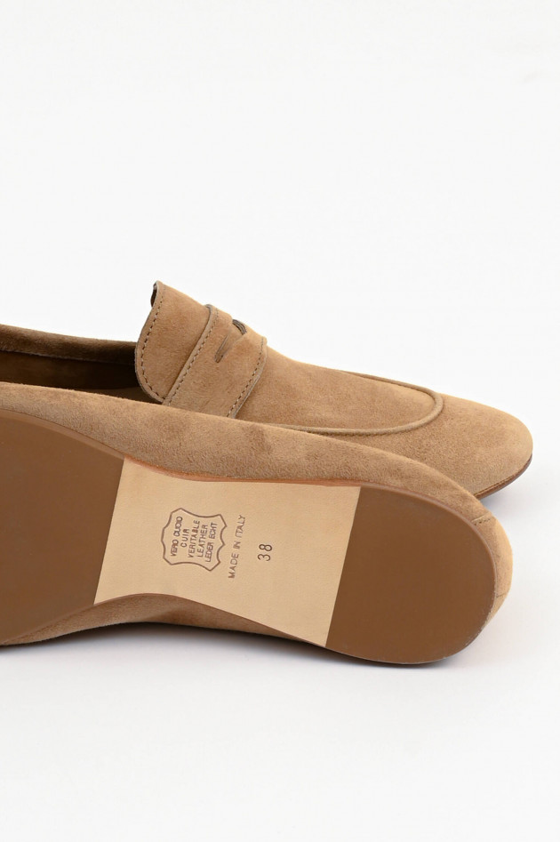 1868 Veloursleder-Loafer in Beige