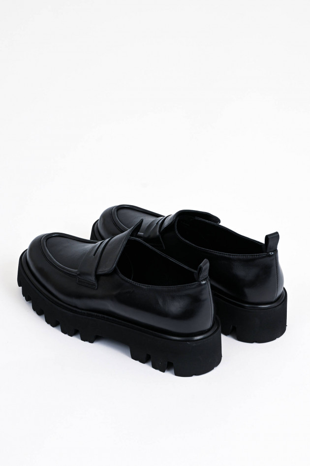 1868 Plateau-Loafer aus Leder in Schwarz