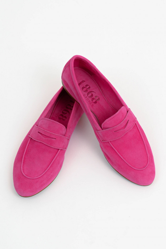 1868 Veloursleder-Loafer in Pink