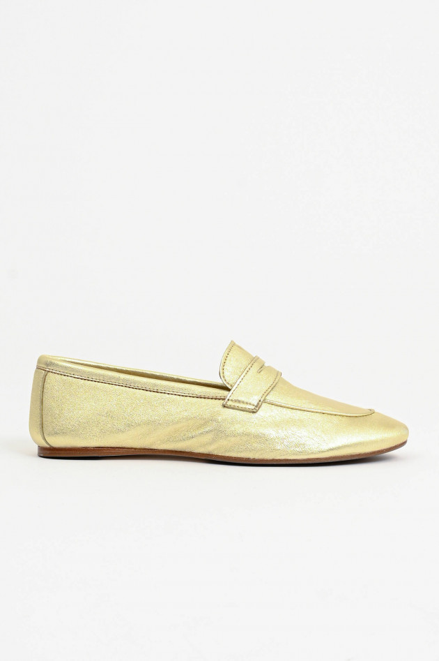 1868 Leder-Loafer in Gold Metallic