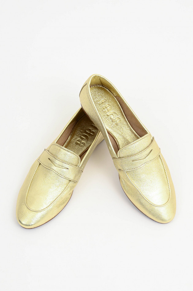 1868 Leder-Loafer in Gold Metallic