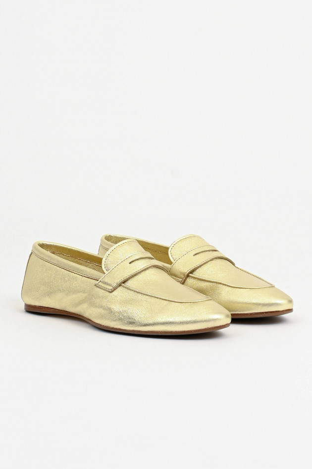 1868 Leder-Loafer in Gold Metallic