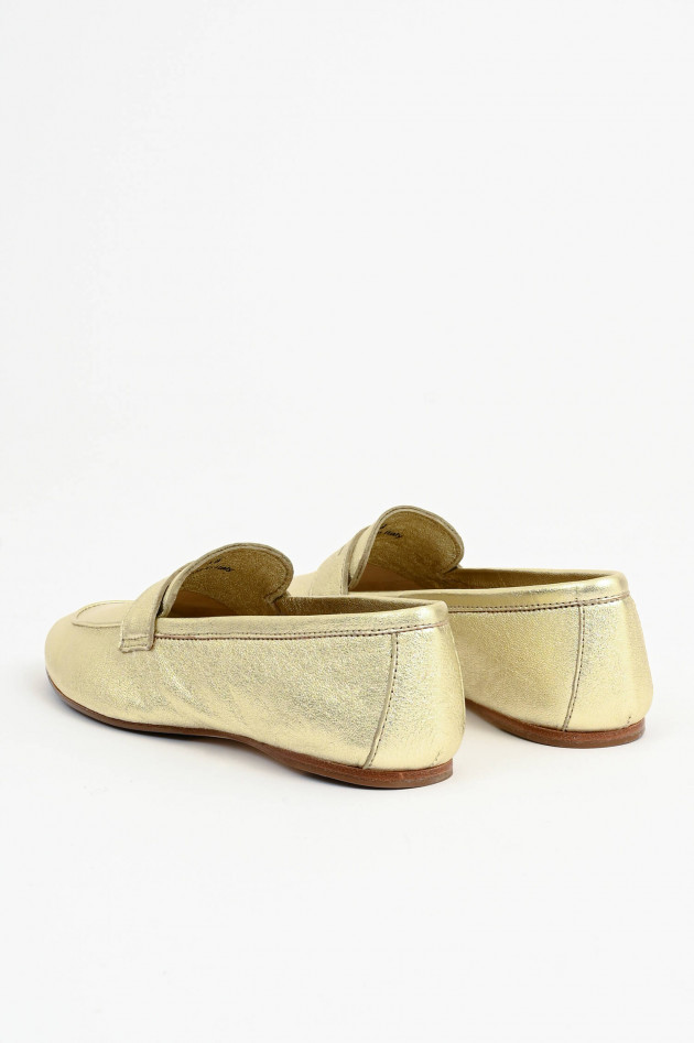 1868 Leder-Loafer in Gold Metallic