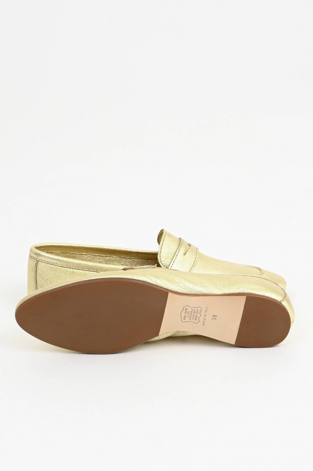 1868 Leder-Loafer in Gold Metallic