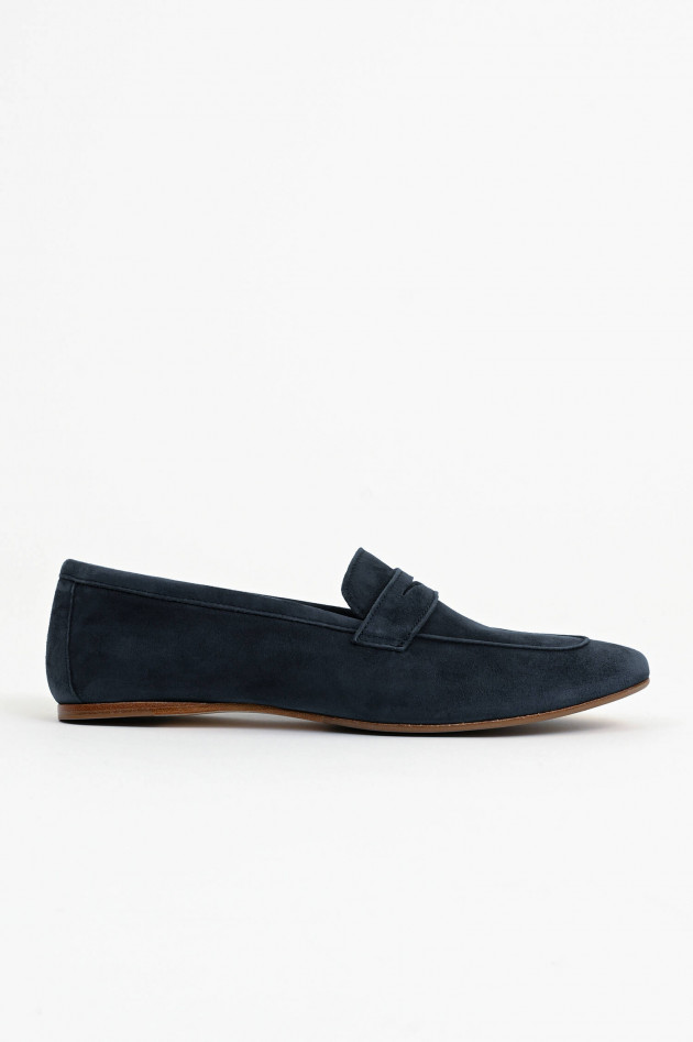 1868 Veloursleder-Loafer in Ozeanblau