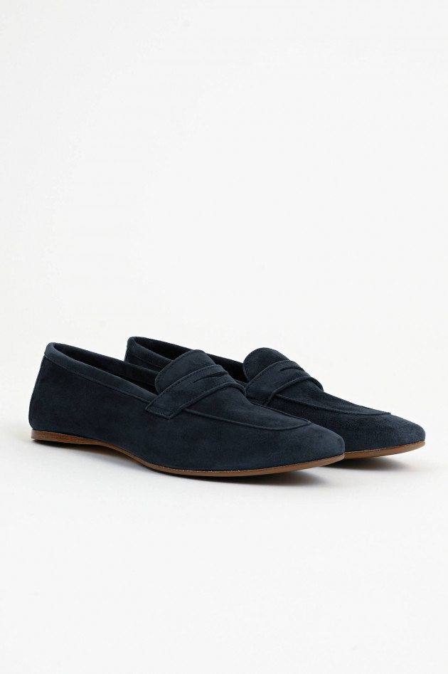 1868 Veloursleder-Loafer in Ozeanblau