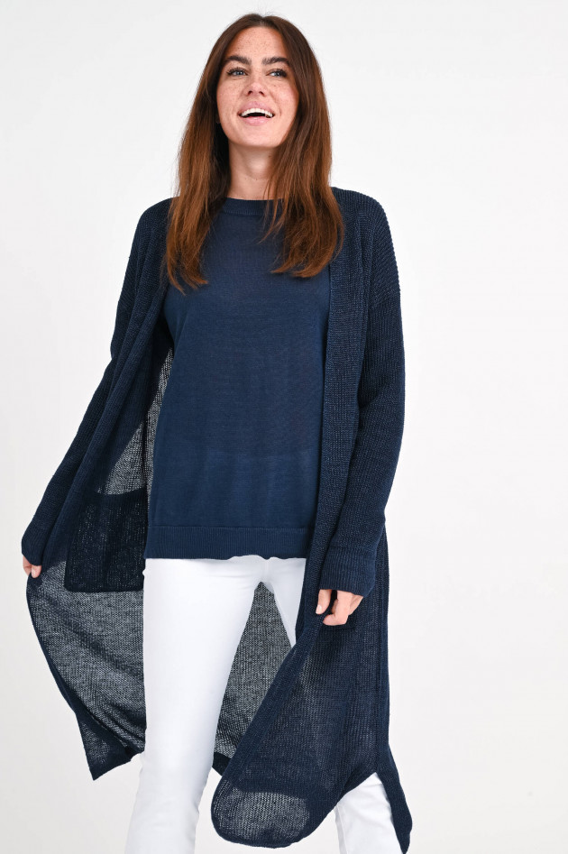 1868 Strick-Cardigan aus Leinen in Midnight