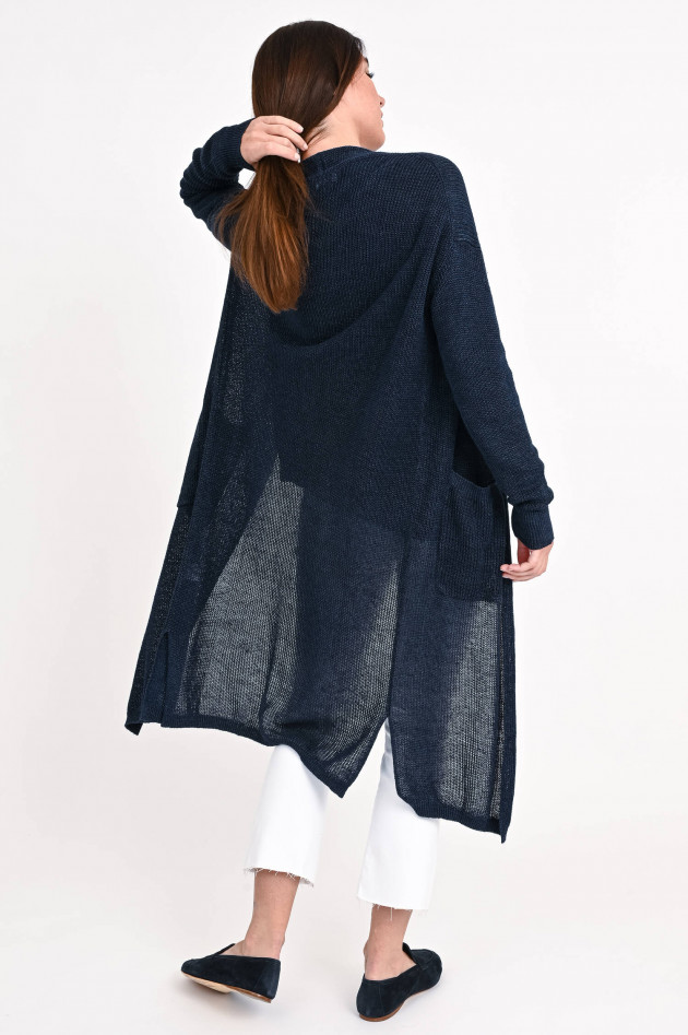 1868 Strick-Cardigan aus Leinen in Midnight