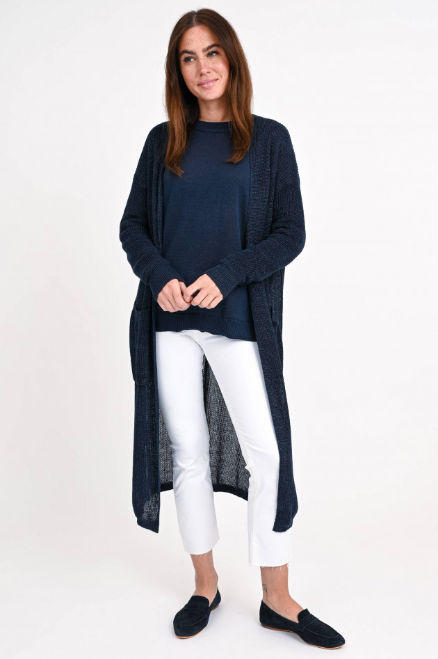 1868 Strick-Cardigan aus Leinen in Midnight