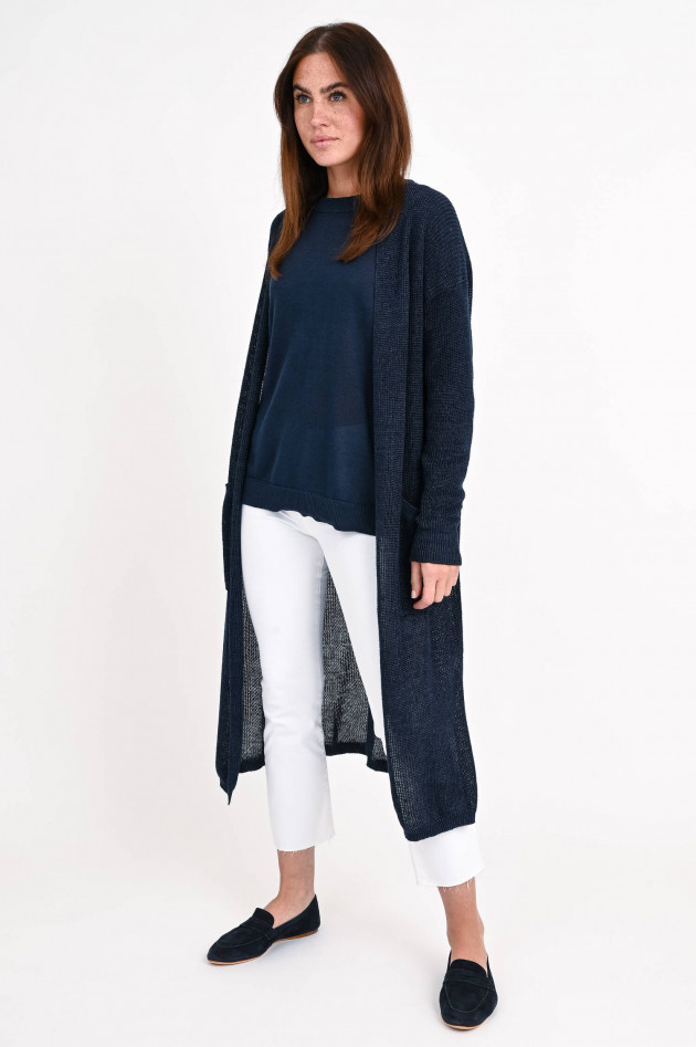 1868 Strick-Cardigan aus Leinen in Midnight