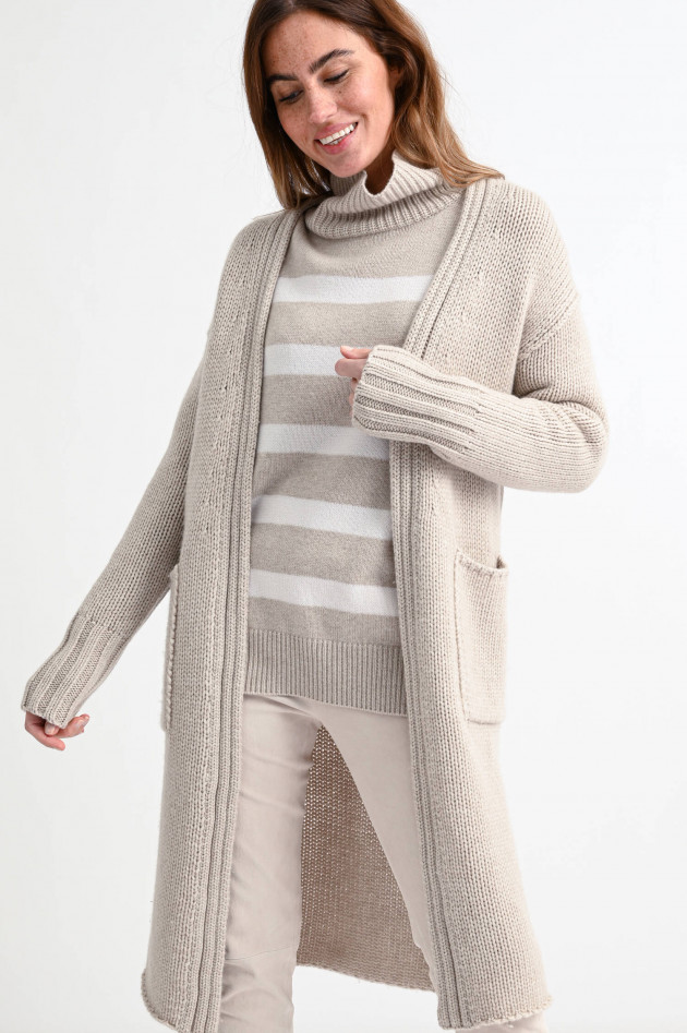 1868 Langer Cashmere-Mix Cardigan in Sand