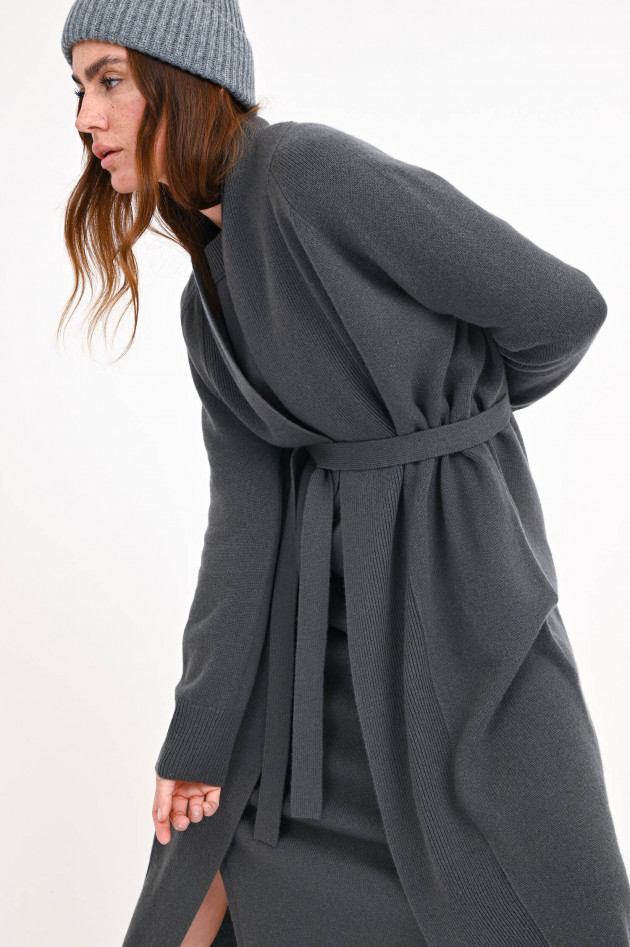 1868 Long Cardigan aus Cashmere-Mix in Olivgrau