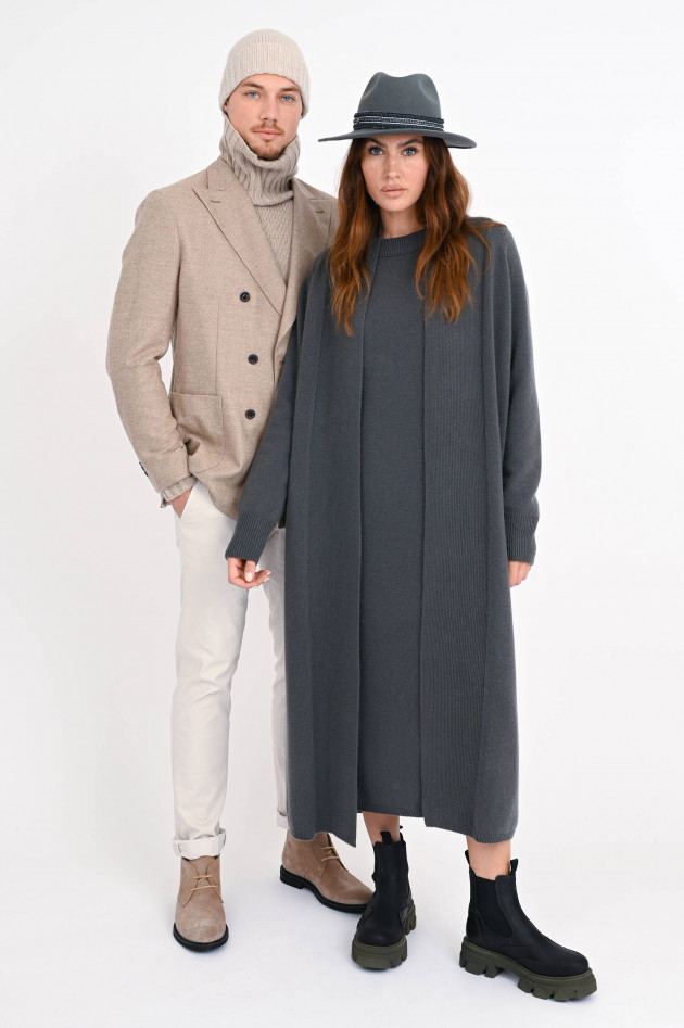 1868 Long Cardigan aus Cashmere-Mix in Olivgrau