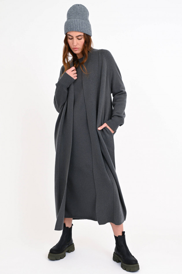 1868 Long Cardigan aus Cashmere-Mix in Olivgrau