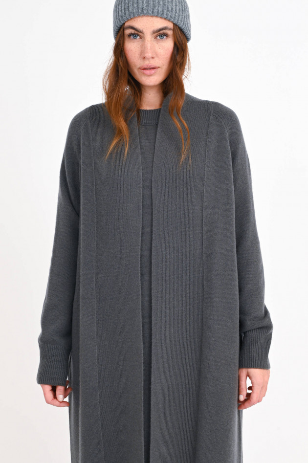 1868 Long Cardigan aus Cashmere-Mix in Olivgrau