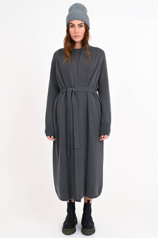 1868 Long Cardigan aus Cashmere-Mix in Olivgrau